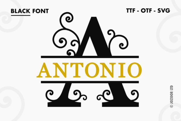 Antonio Split Monogram: A Decorative Font That Feels Like Hand-Drawn Charm