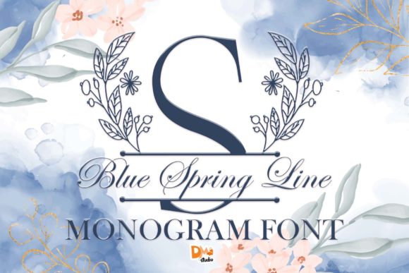 Blue Spring Line Monogram: A Font That Speaks Love