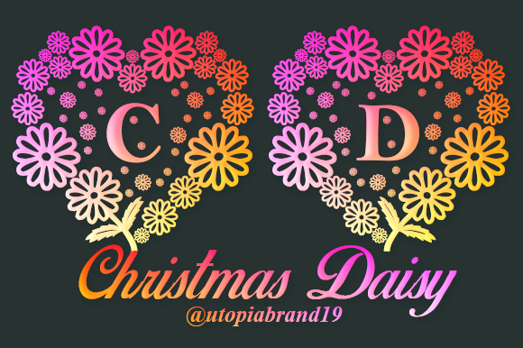 Christmas Daisy Monogram: A Festive Font for Digital Design