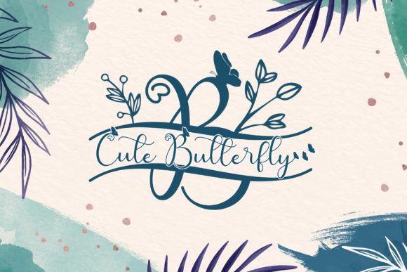 Cute Butterfly Monogram: A Romantic Script Font for Editorial Design