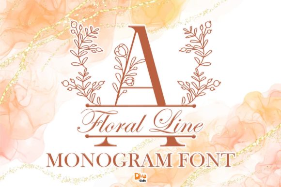 Floral Line Monogram: A Delicate Font for Digital Design