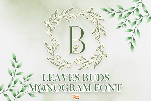 Leave Buds Monogram: A Delicate Decorative Font for Brand Warmth