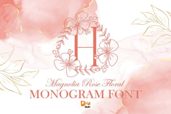 Magnolia Rose Floral Monogram: A Decorative Font with Quiet Romance
