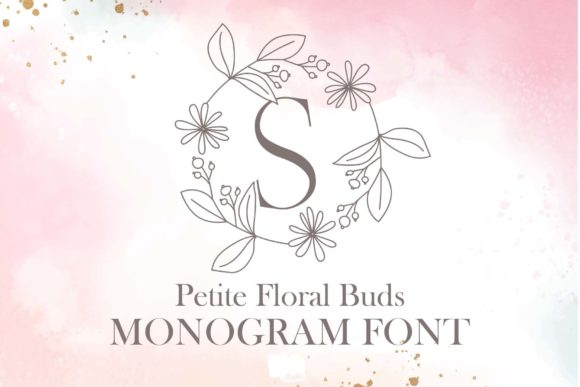 Petite Floral Buds Monogram: A Delicate Font for Craft Creators