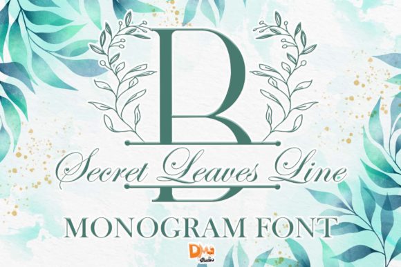 Secret Leaves Line Monogram: A Decorative Font for Elegant Branding