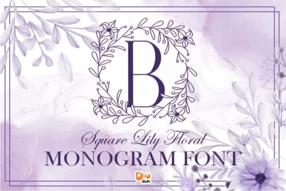 Square Lily Floral Monogram: A Decorative Font That Feels Like a Handwritten Love Note