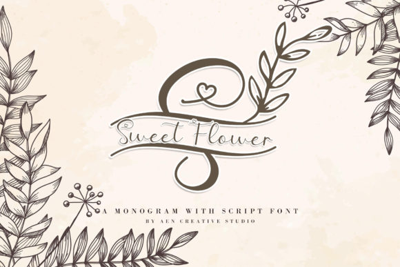 Sweet Flower Monogram: A Romantic Script Font for Digital Branding