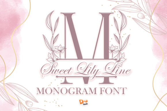 Sweet Lily Line Monogram: A Dainty Decorative Font for Handmade Brands