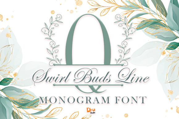 Swirl Buds Line Monogram: A Delicate Script Font for Thoughtful Design